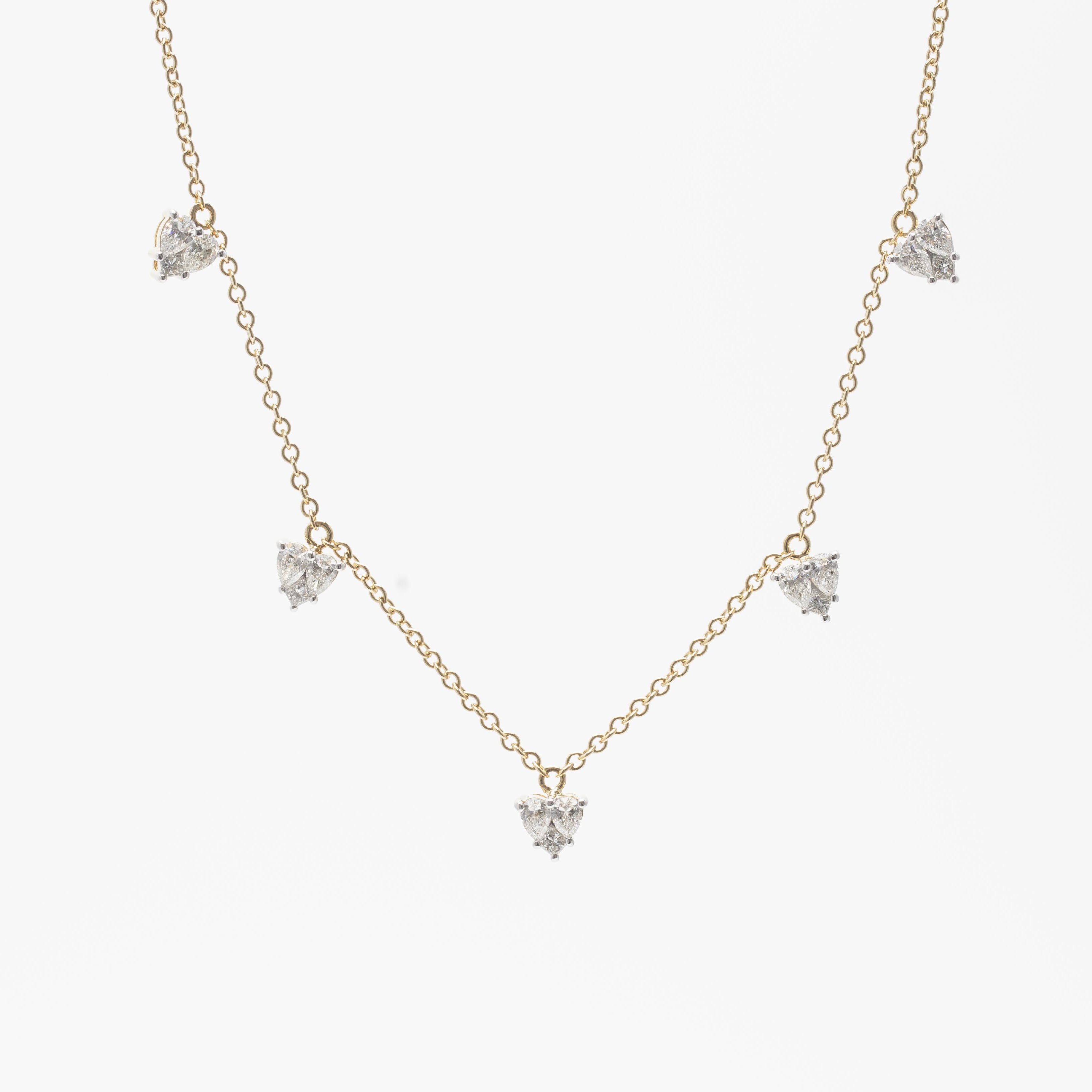 Diamond Heart Shape Illusion Necklace