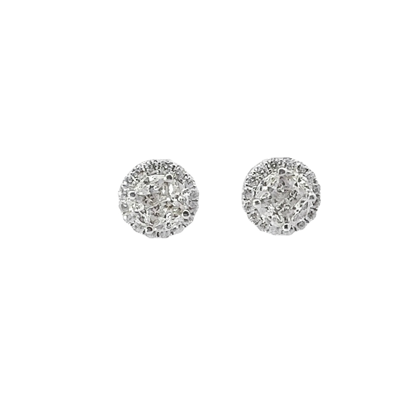Elegant Diamond Cluster Stud Earrings