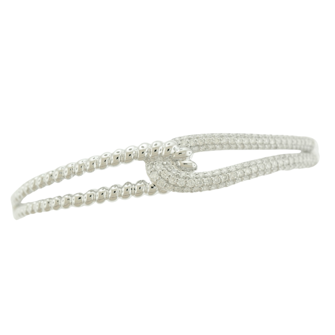 Elegant 18ct Gold Diamond Bangle Bracelet – Available in White, Yellow, and Rose Gold