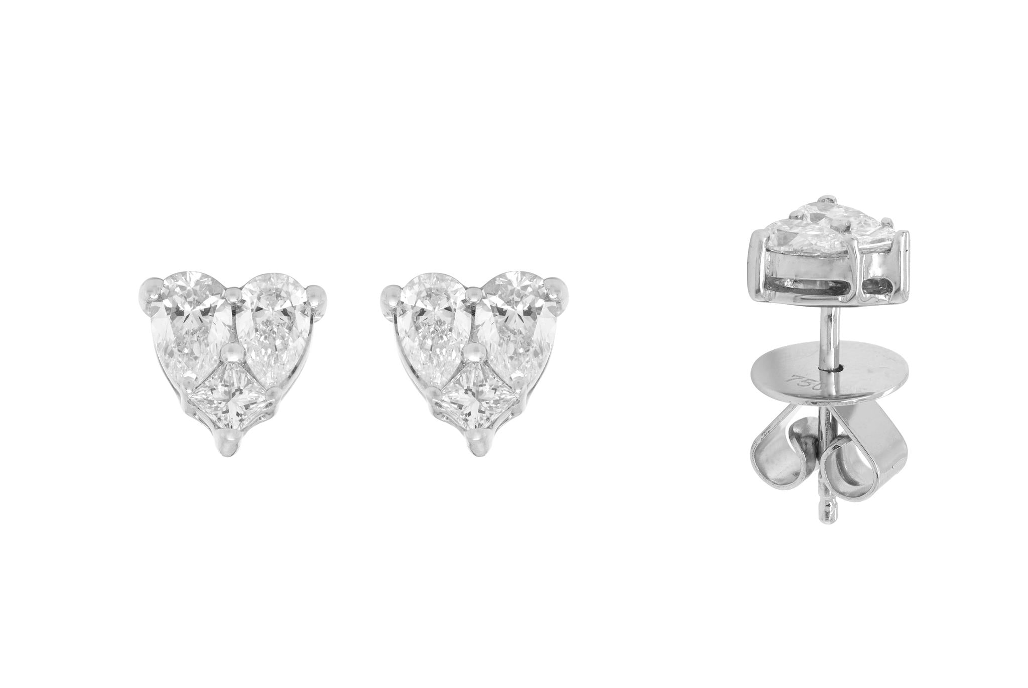 DIAMOND HEART ILLUSION STUDS