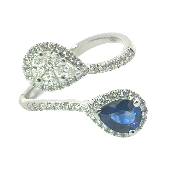 Pear Shape Diamond & Sapphire Fashion Ring