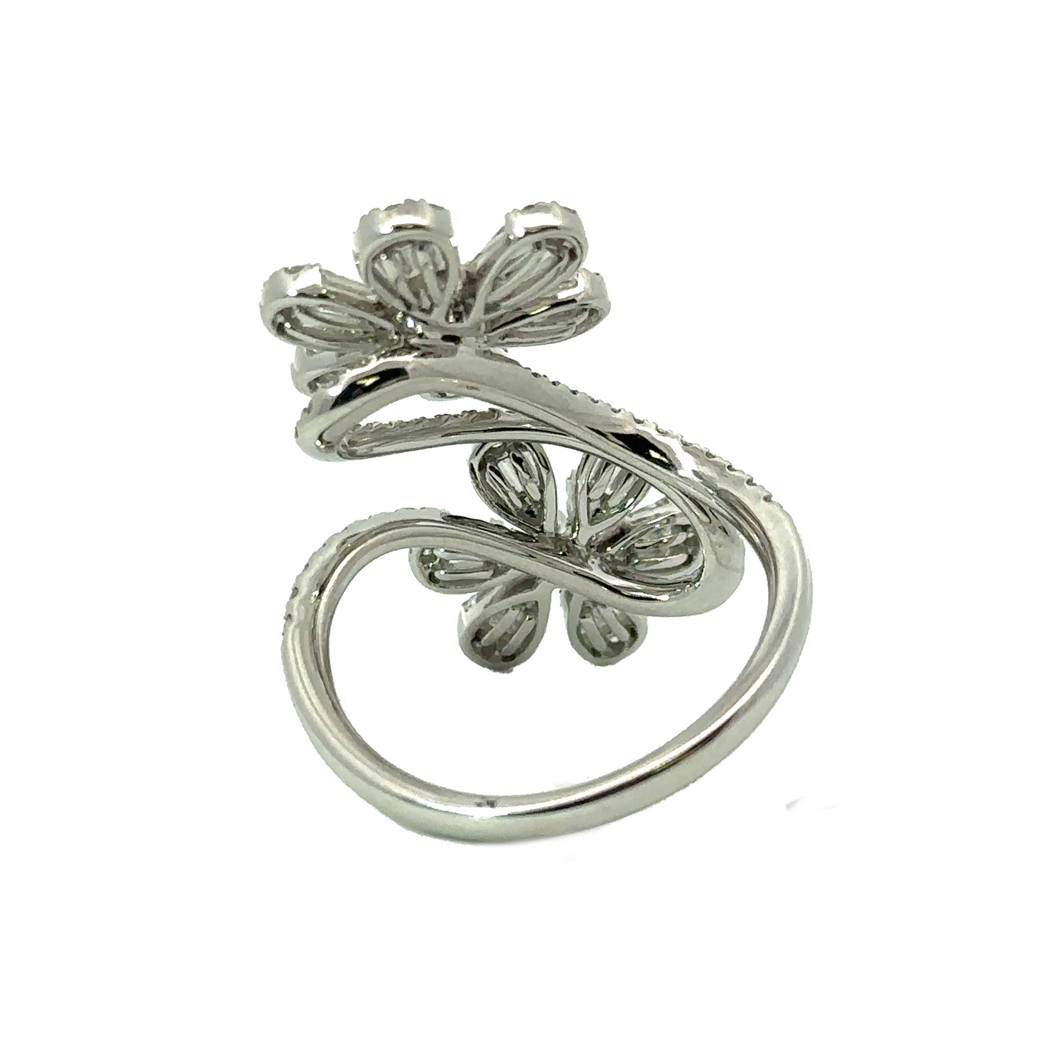 Double Flower Diamond Fashion Ring