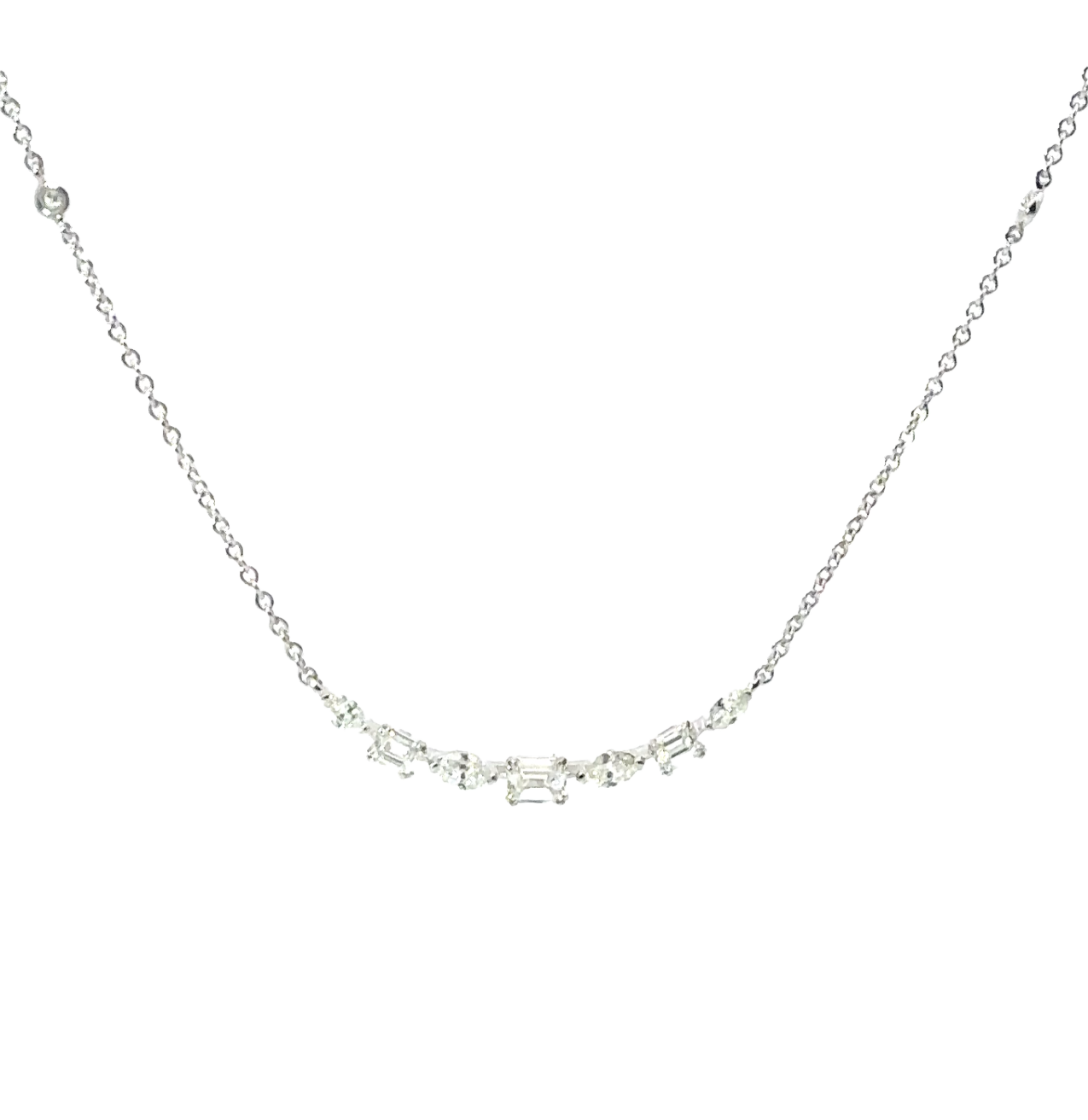 Fancy Shape Diamond Bar Necklace