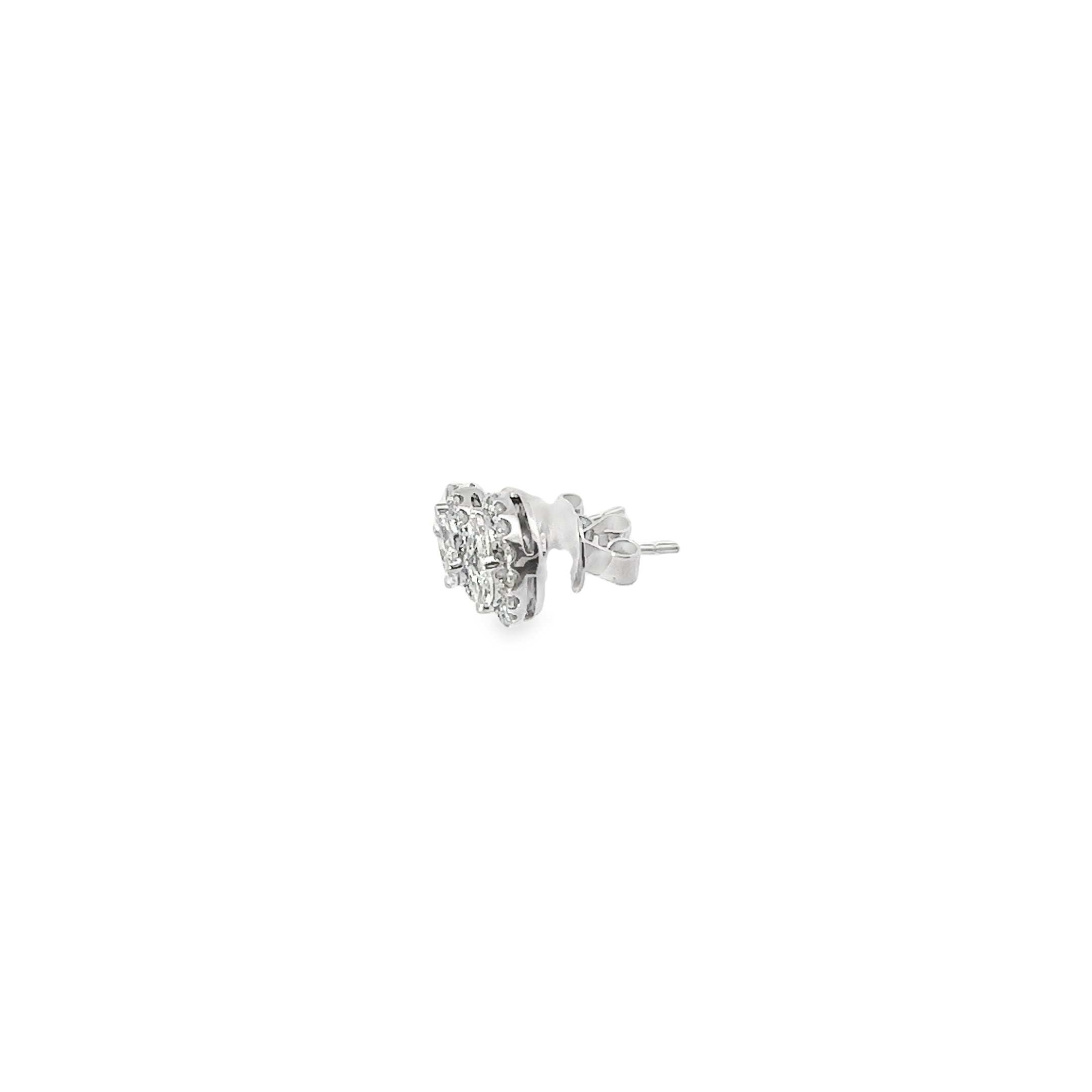 Elegant Diamond Cluster Stud Earrings