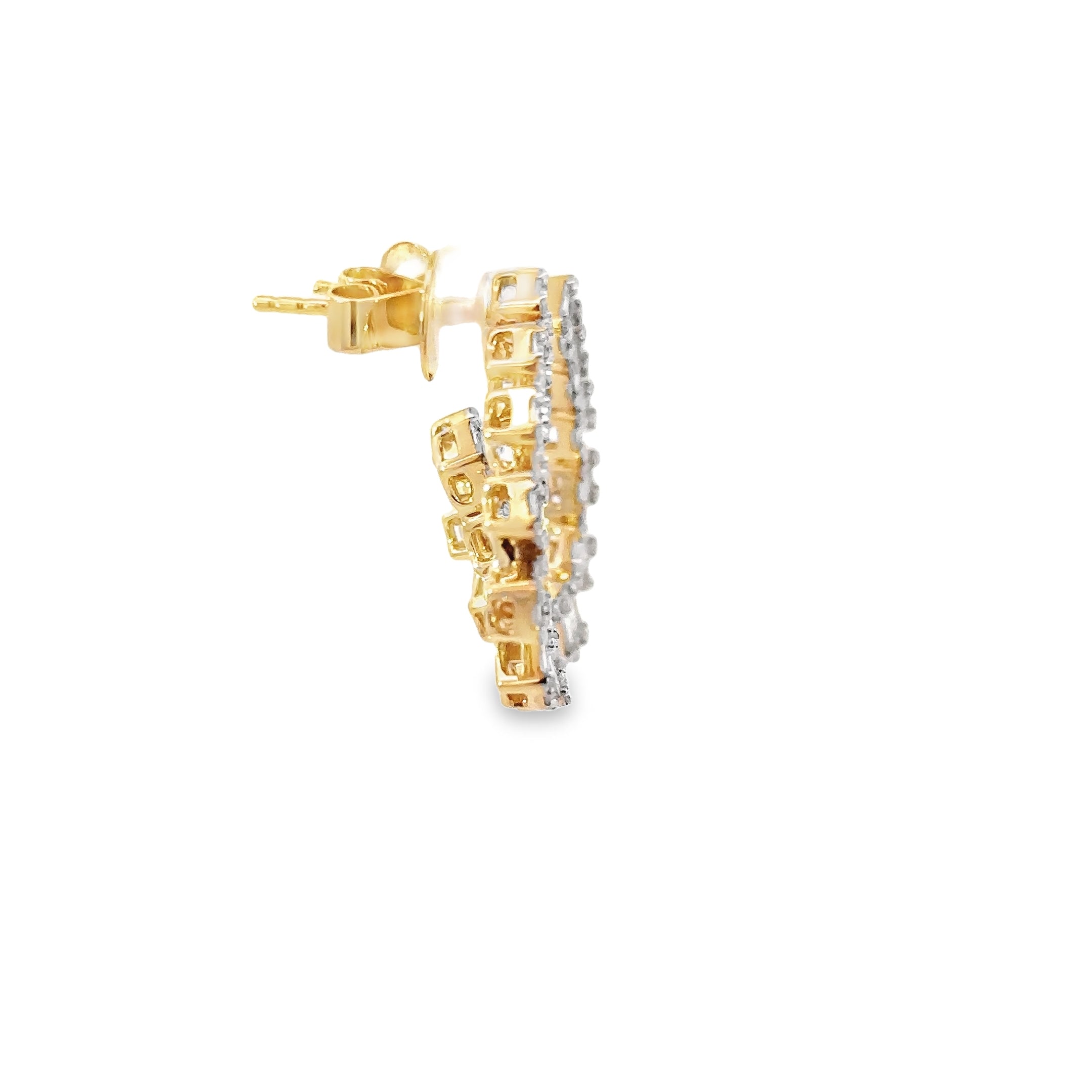 Luxurious Dual-Tone Baguette Diamond Hoop Earrings