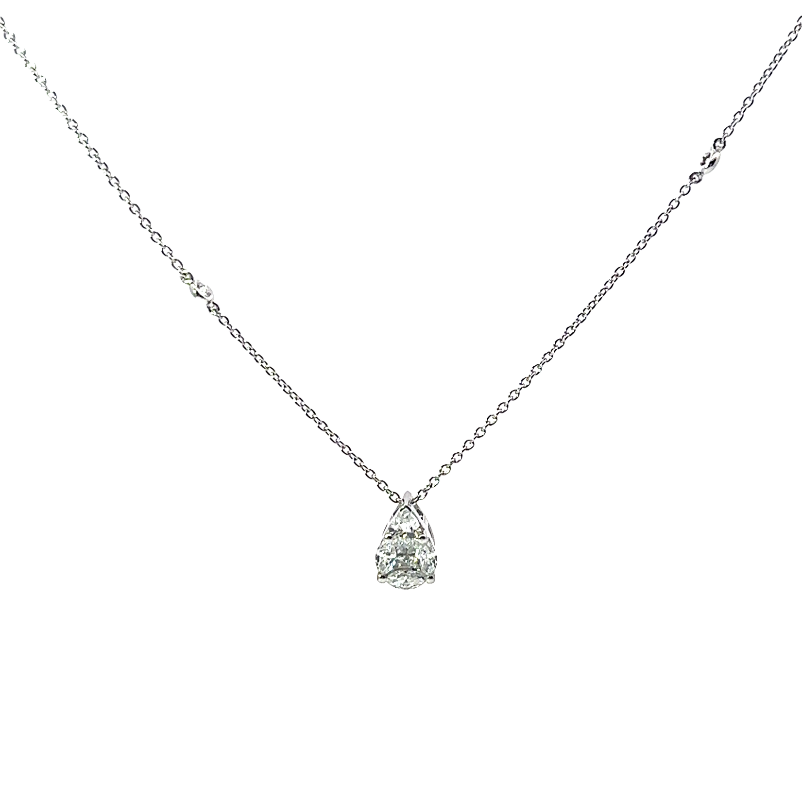 Diamond Illusion Pear Shape Necklace