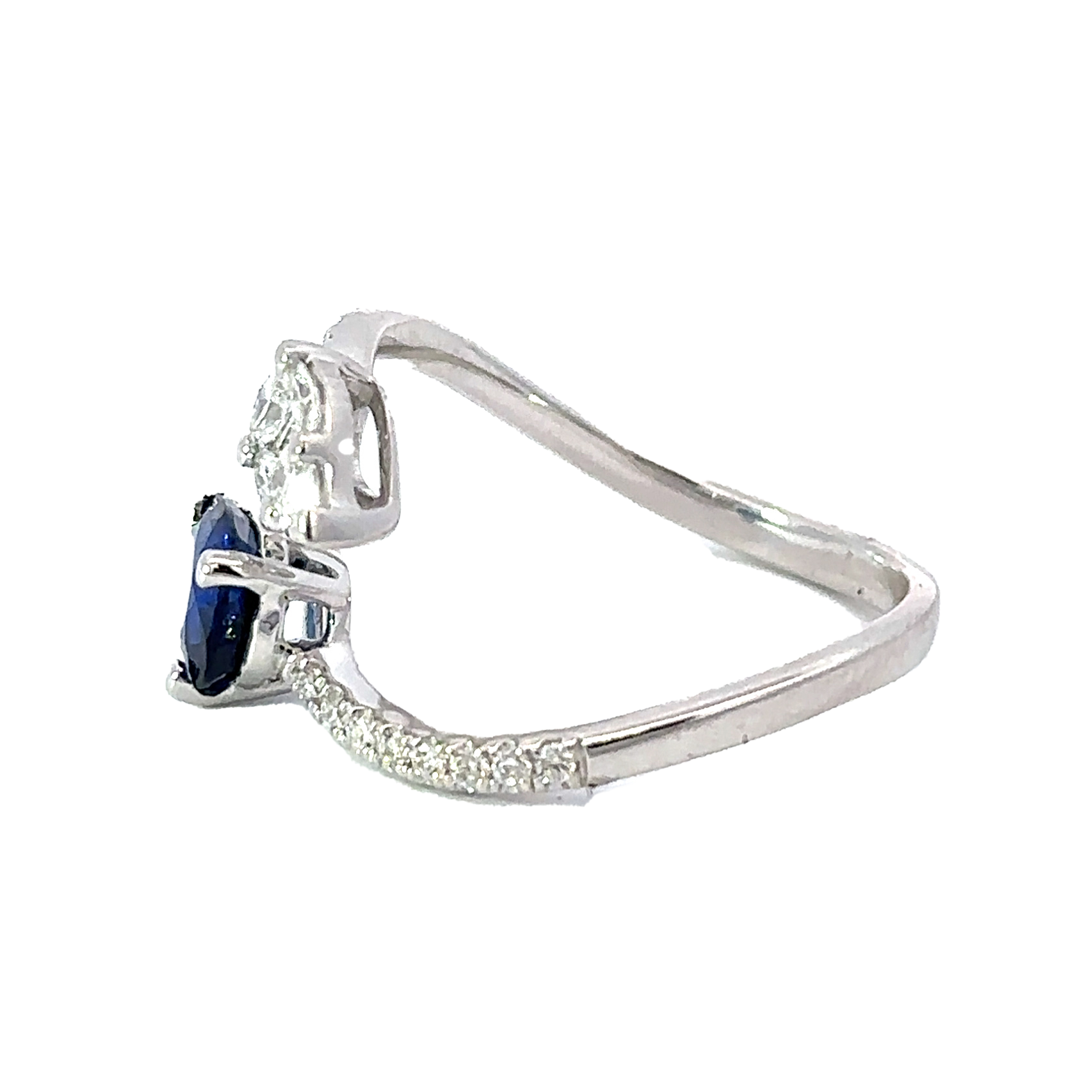 Diamond and Sapphire Pear Shape Ring