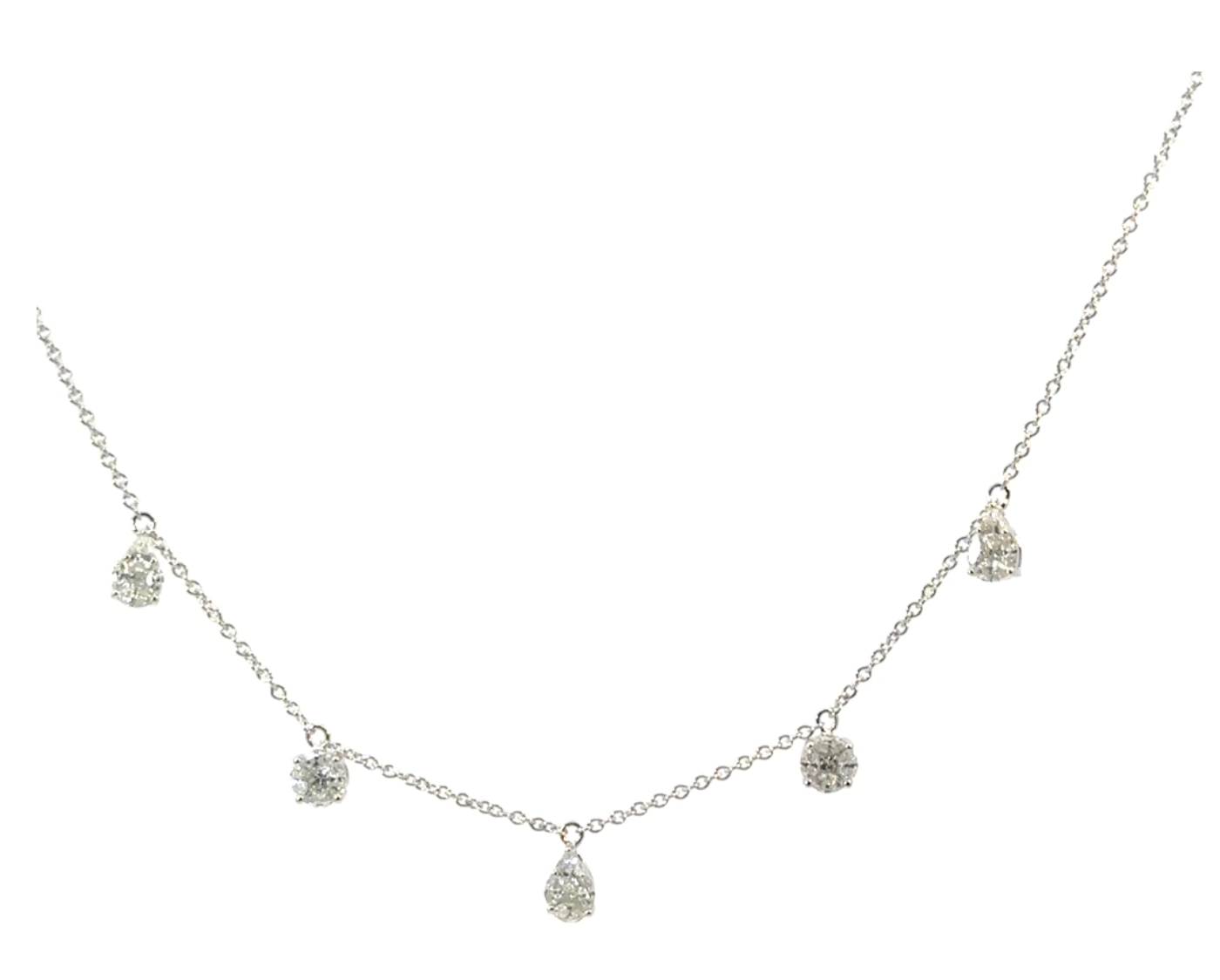 Mixed Shape Illusion Diamond Necklace